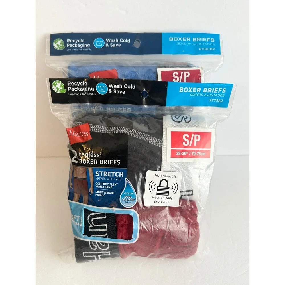 Hanes Mens Boxer Briefs 4 Pack Small S Tagless Cool Comfort Stretch